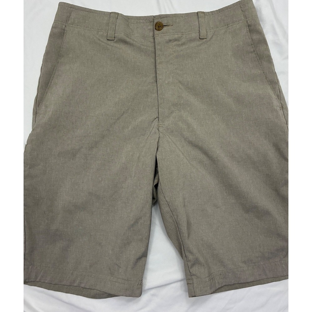 Nicklaus Golf Shorts Mens 30 Tan Heathered Stretch Performance Flat Front Casual